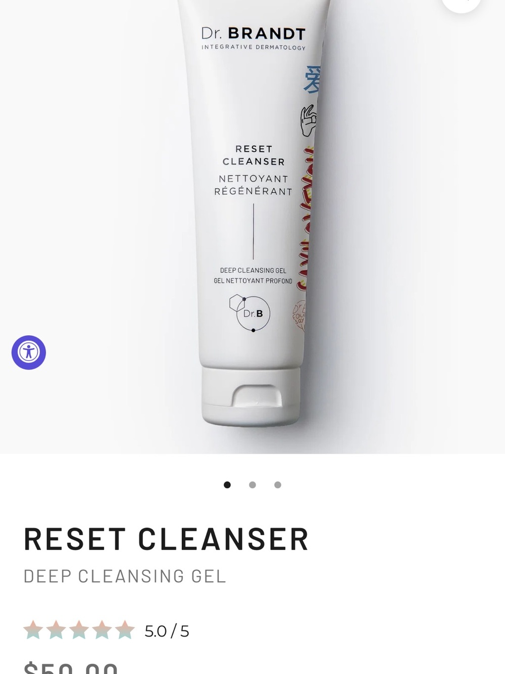 Dr. Brandt White Reset Cleanser Gel with Subtle Multicolor Accent